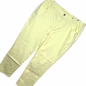 Chicos Jeans Women's Size 2.5(L 14)platinum Ankle NEW Embroidered Pockets Yellow